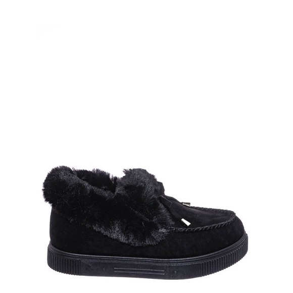 Black fur moccasins, NEW Cozette Ankle Shootie - Picture 9 of 10